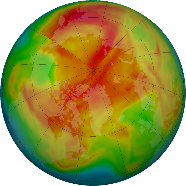 Arctic ozone map for 24 February 2009